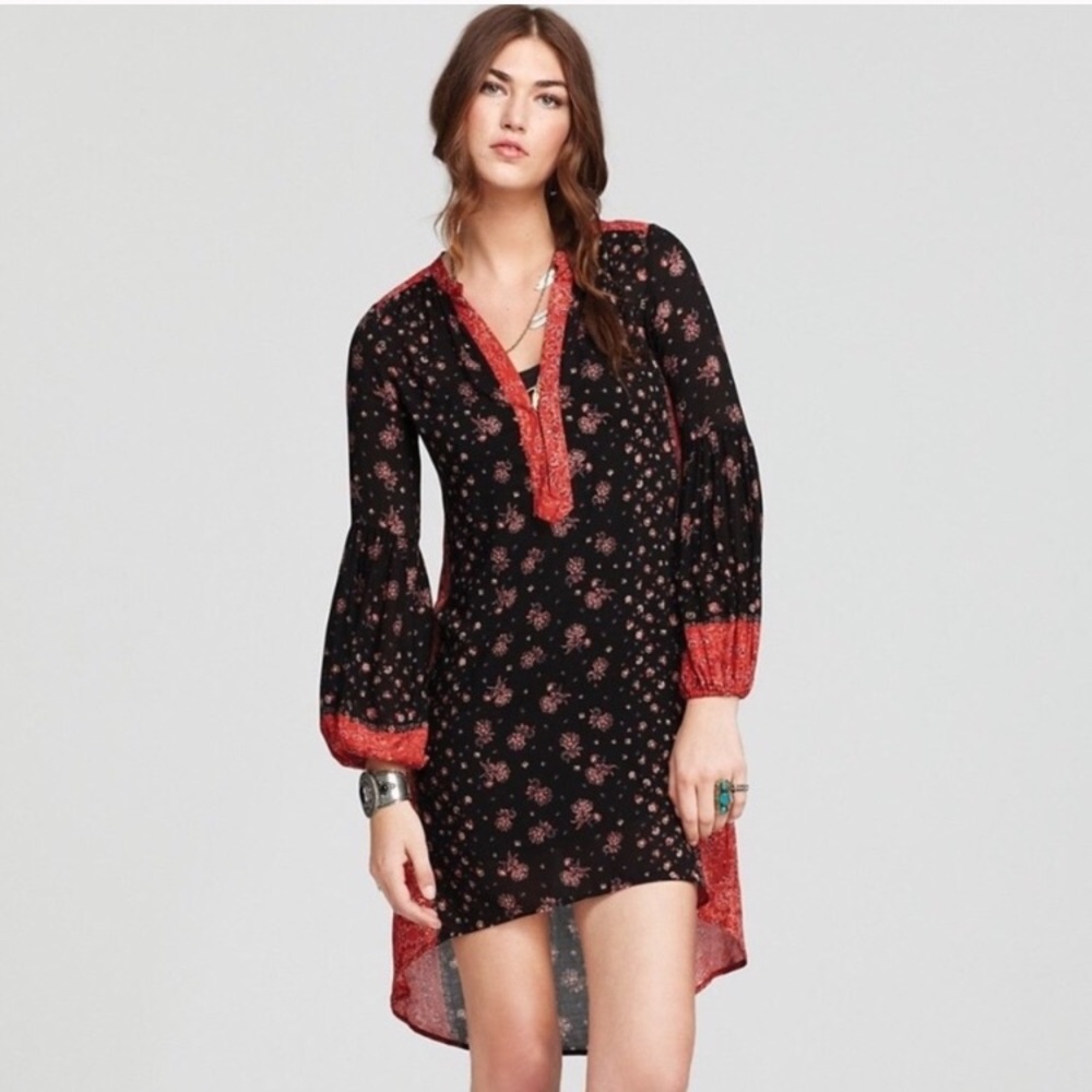 Free People Boho Peacemaker Bandana Tunic Dress